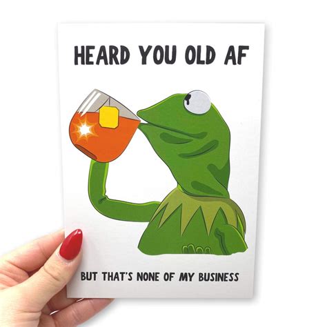 Kermit the Frog Birthday Card Funny Birthday Card Old AF - Etsy