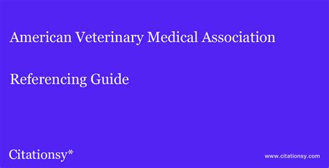 American Veterinary Medical Association Referencing Guide · American