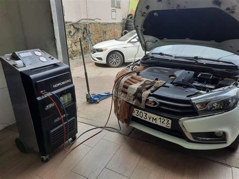 Заправка кондиционера. — Lada Vesta SW (1G), 1,6 л, 2018 года | визит ...