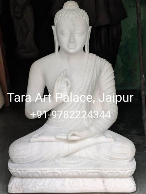 White Handmade Natural Marble Buddha Sculpture Sizedimension 12 72