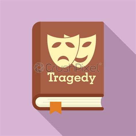 Tragedy literary genre book icon, flat style - stock vector | Crushpixel