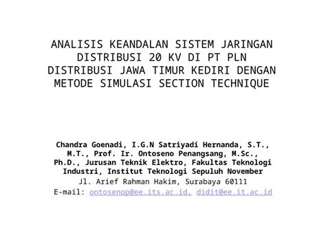 PPTX Analisis Keandalan Sistem Jaringan Distribusi 20 Kv Di DOKUMEN