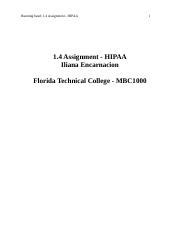 Assignment Hipaa Docx Running Head Assignment Hipaa