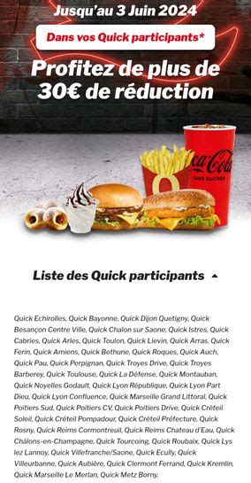 Conomisez Sur Vos Repas Chez Quick Dealabs