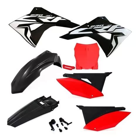 Kit Plástico Biker Crf 230 Number Frontal F1rst Preto verm Frete grátis