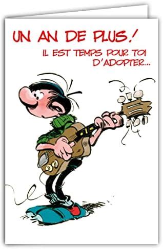 Gaston Lagaffe GLCT 0104 Carte d anniversaire avec Motif Bisous Cœurs