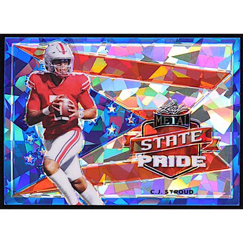 C J Stroud 2022 Leaf Draft And Prospects Metal State Pride Crystal