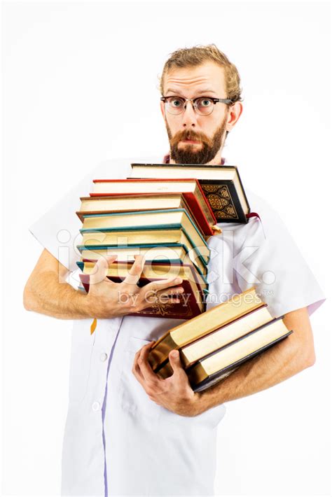 Nerdy Guy With Books Stock Photo Royalty Free Freeimages