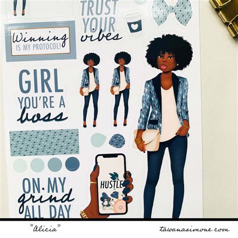 Black Girl Planner Stickers Black Women African American Etsy