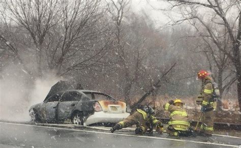 Car Engulfed In Flames On Garden State Parkway NJ