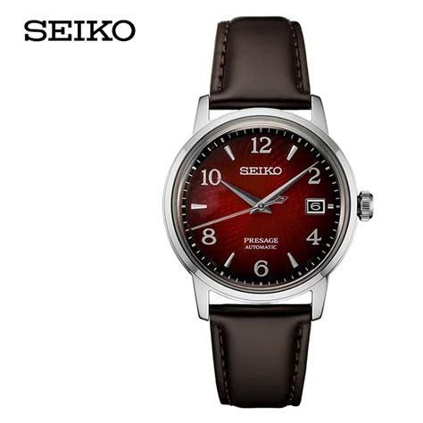 Seiko Preage Automatyczny Zegarek M Ski Z Czerwon Tarcz Png