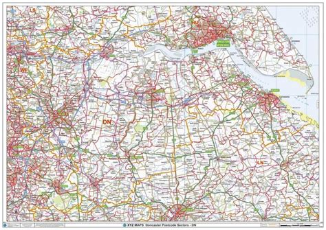 Doncaster - DN - Postcode Sector Wall Map