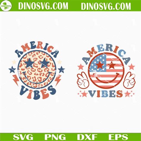 America Vibes Smiley Face SVG Funny 4th Of July SVG Retro