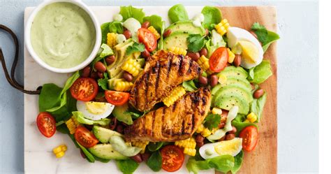 Bbq Chicken Cobb Salad With Avocado Ranch Dressing 30 Minutes Recipe