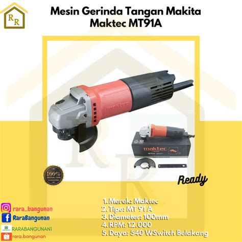 Jual Mesin Gerinda Tangan Makita Maktec Mt A Mesin Gerinda Listrik