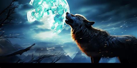 Premium AI Image | Wolf Howling Under Moonlight