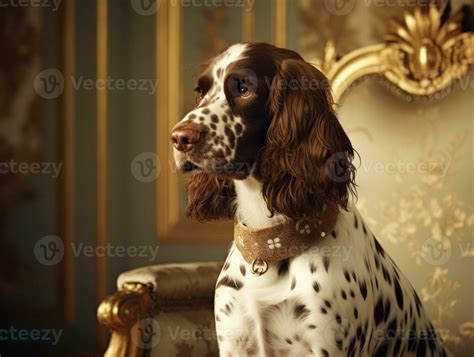 Regal dog with a regal stance in a royal setting AI Generative 34097371