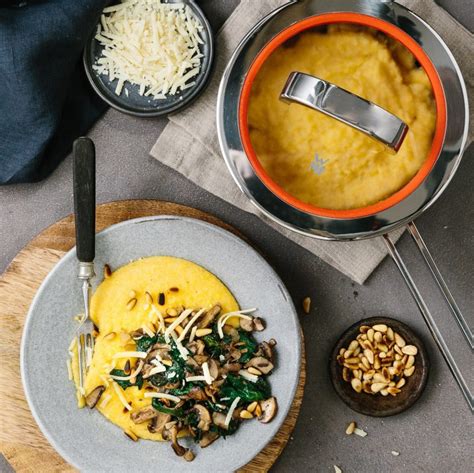 Cremige Polenta Mit Pilzen Und Spinat Janina And Food