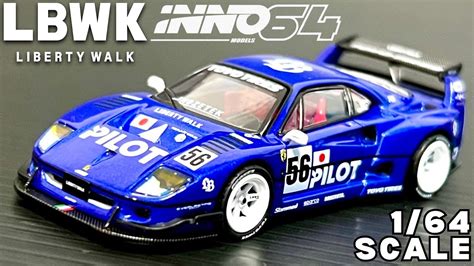 Unboxing Inno 64 LBWK Ferrari F40 Livery PILOT Dark Blue Tokyo