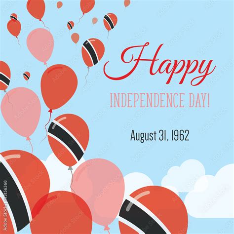 Independence Day Flat Greeting Card Trinidad And Tobago Independence