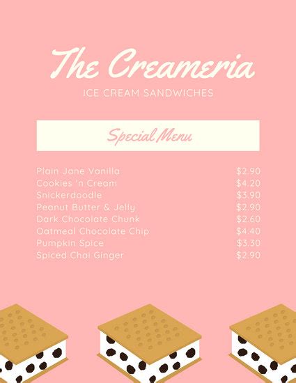 Customize Dessert Menu Templates Online Canva