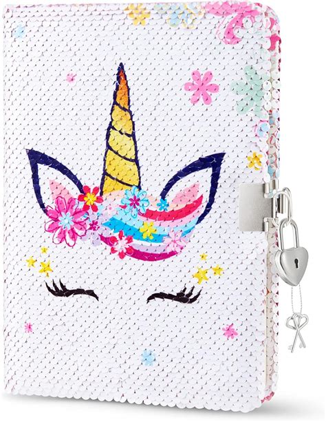 WERNNSAI Cuaderno De Lentejuelas De Unicornio Diario De Unicornio