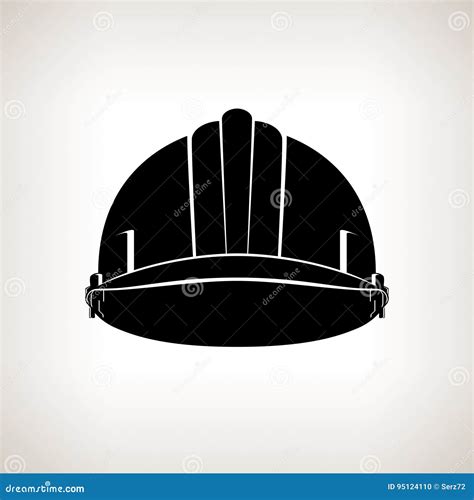 Casco De Seguridad De Trabajo De La Silueta Ilustración Del Vector Ilustración De Proteja