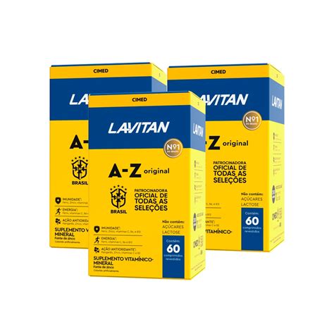 Multivitamínico Lavitan Copa AZ 60 Comprimidos 3 Caixas Shopee Brasil