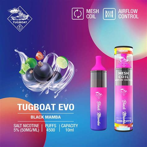 Tugboat Evo 4500 Puffs Disposable Vape Black Mamba Flavour