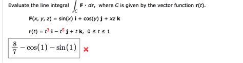 Solved Evaluate The Line Integral F Dr Where C Is Given By