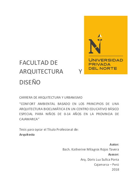 Pdf Facultad De Arquitectura Y DiseÑo Tesis Para Optar El Título Profesional De Arquitecta