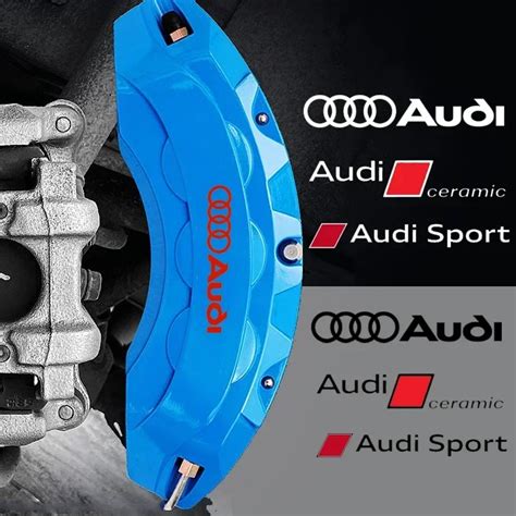 6Pcs Car Wheel Caliper Cover Modified Stickers For Audi Logo S8 RS5 RS3