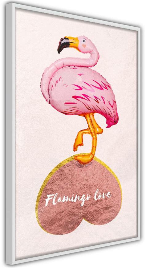 Juliste Artgeist Flamingo In Love Kehyskartongilla Kehyksill Eri