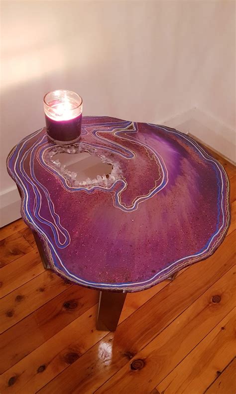 Aurora Geode Resin Table Etsy