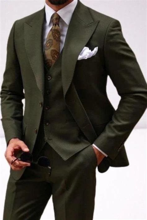 Men 3 Piece Green Suit Wedding Suit Formal Dinner Suits Sainly Sainly