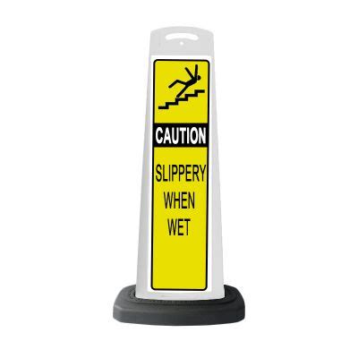 Valet White Vertical Panel Caution With Reflective Sign P