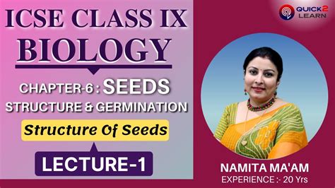 Icse Ix Biology Ch 6 Seeds Structure And Germination