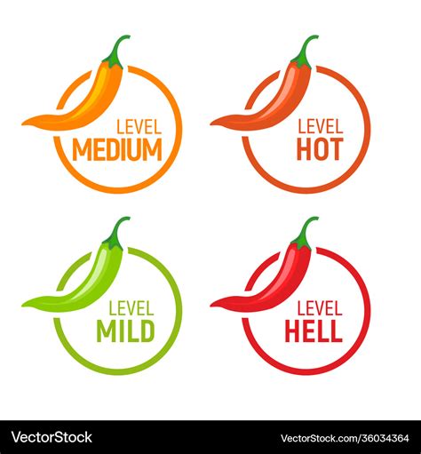 Hot Pepper Spicy Heat Level Icon Chili Royalty Free Vector