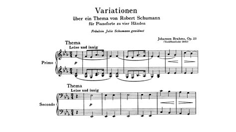 Brahms: Variations on a Theme by Robert Schumann, Op. 23 (with Score ...