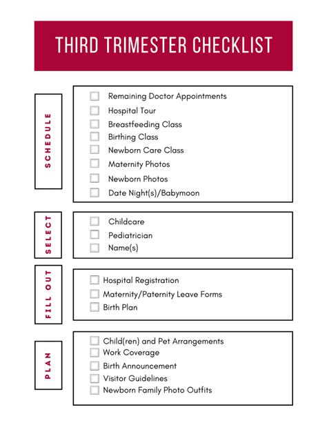 Third Trimester Checklist - planningforkeeps.com