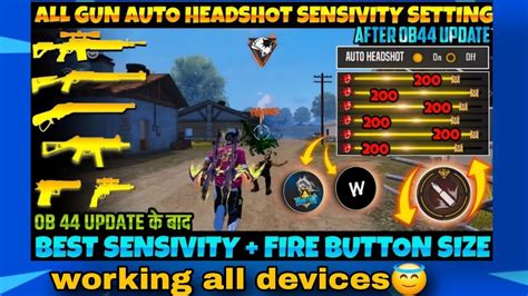 All Gun Headshot Sensitivity Setting After New Ob Update Free Fire