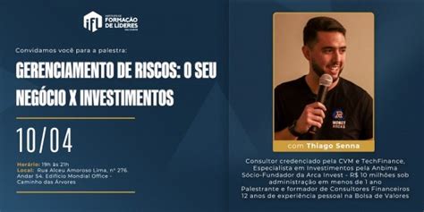 IFL Salvador Convida Para A Palestra GERENCIAMENTO DE RISCOS O SEU