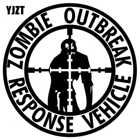 YJZT 15x15CM Funny ZOMBIE Outbreak Response Vehicle Crosshairs