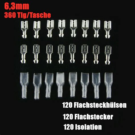 Tlg Flachstecker Set Kabelschuhe Sortiment Quetschverbinder