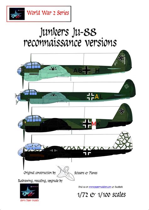 1 72 And 1 100 Junkers Ju 88 Reconnaissance Versions 4 Kit Bundle