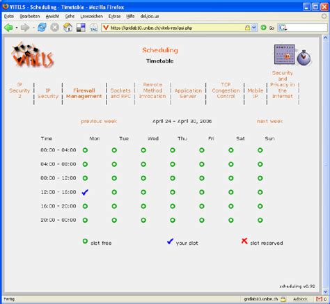 The VITELS scheduling web interface. | Download Scientific Diagram