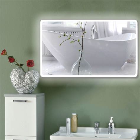 YIFAA Miroir Mural Lumineux à LED 100x60cm Miroir Salle de Bain avec