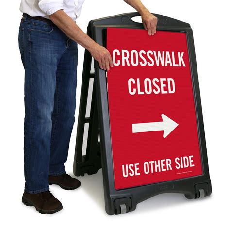 Crosswalk Closed Use Other Side Sidewalk Sign, SKU: K-ROLL-1225