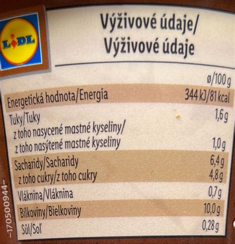 High protein pudding chocolate flavour Milbona kalórie kJ a nutričné