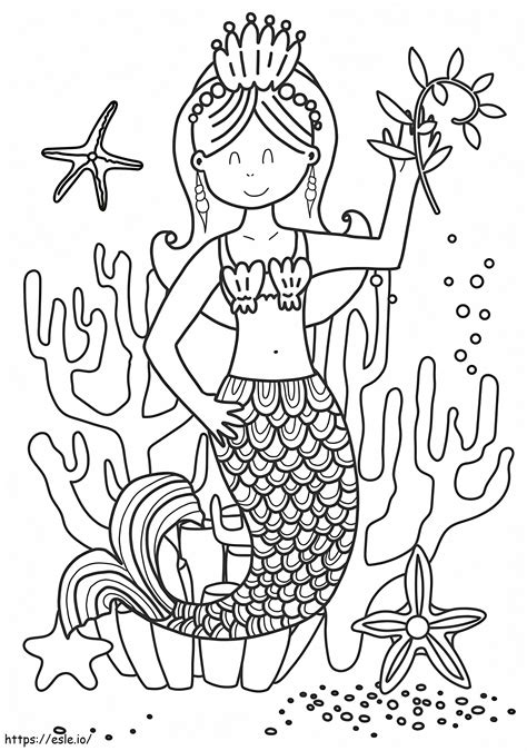 Queen Mermaid Coloring Page